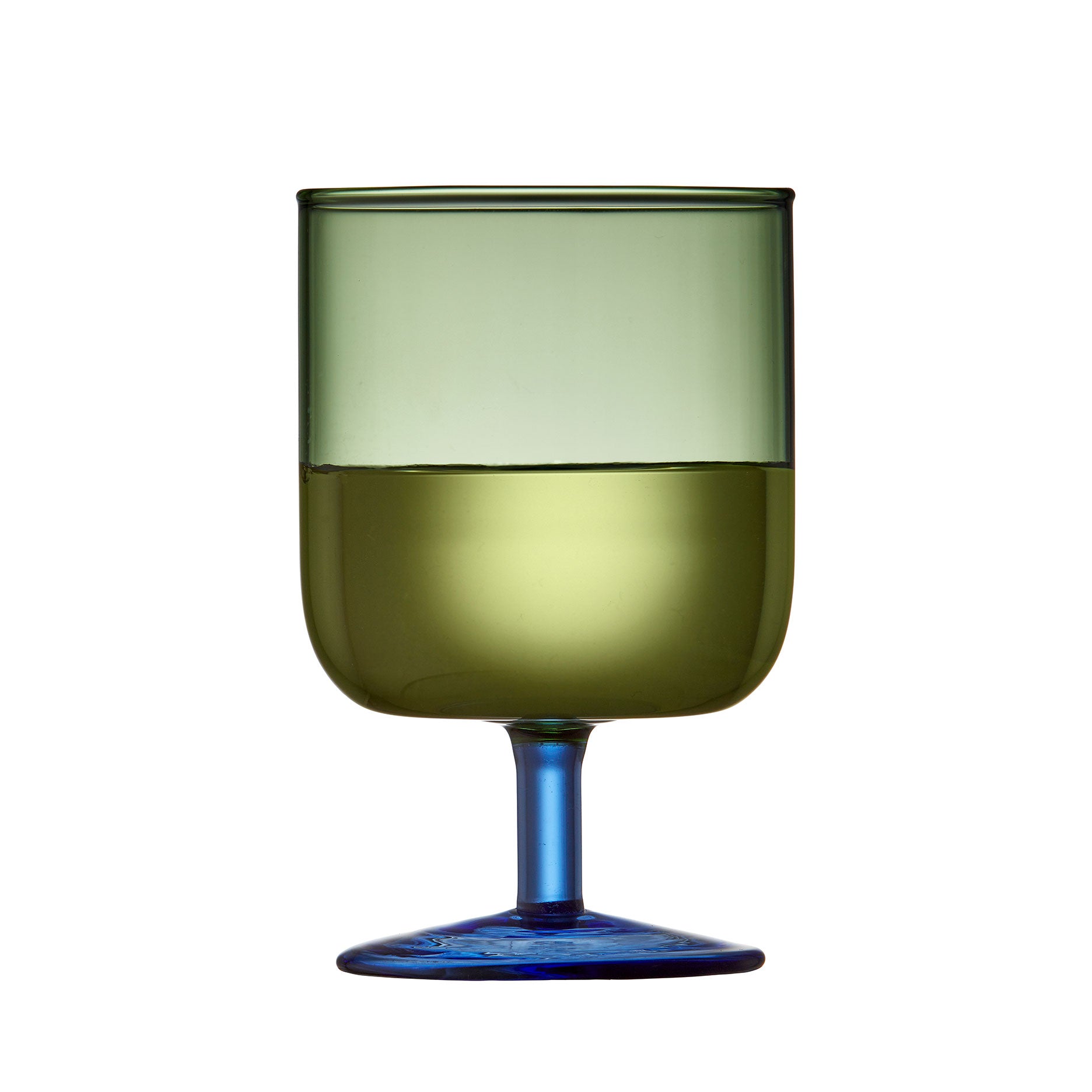 Torino vinglas 2 stk. grøn/blå